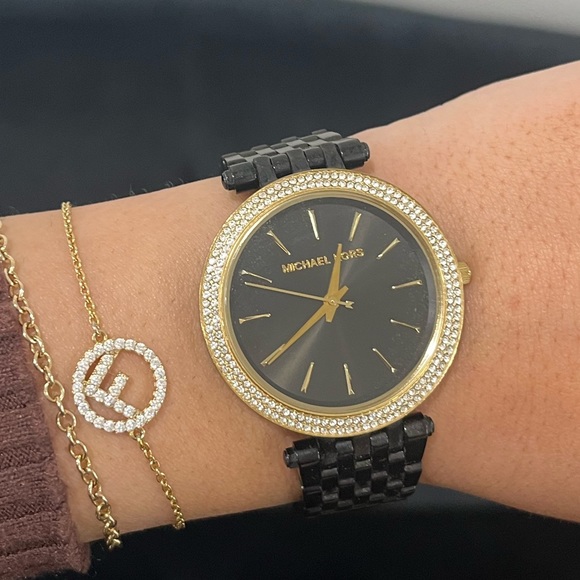 Michael Kors Darci Black Dial Watch with gold crystals - Picture 7 of 8